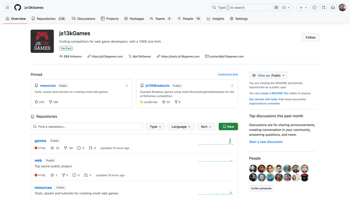 js13kGames on GitHub