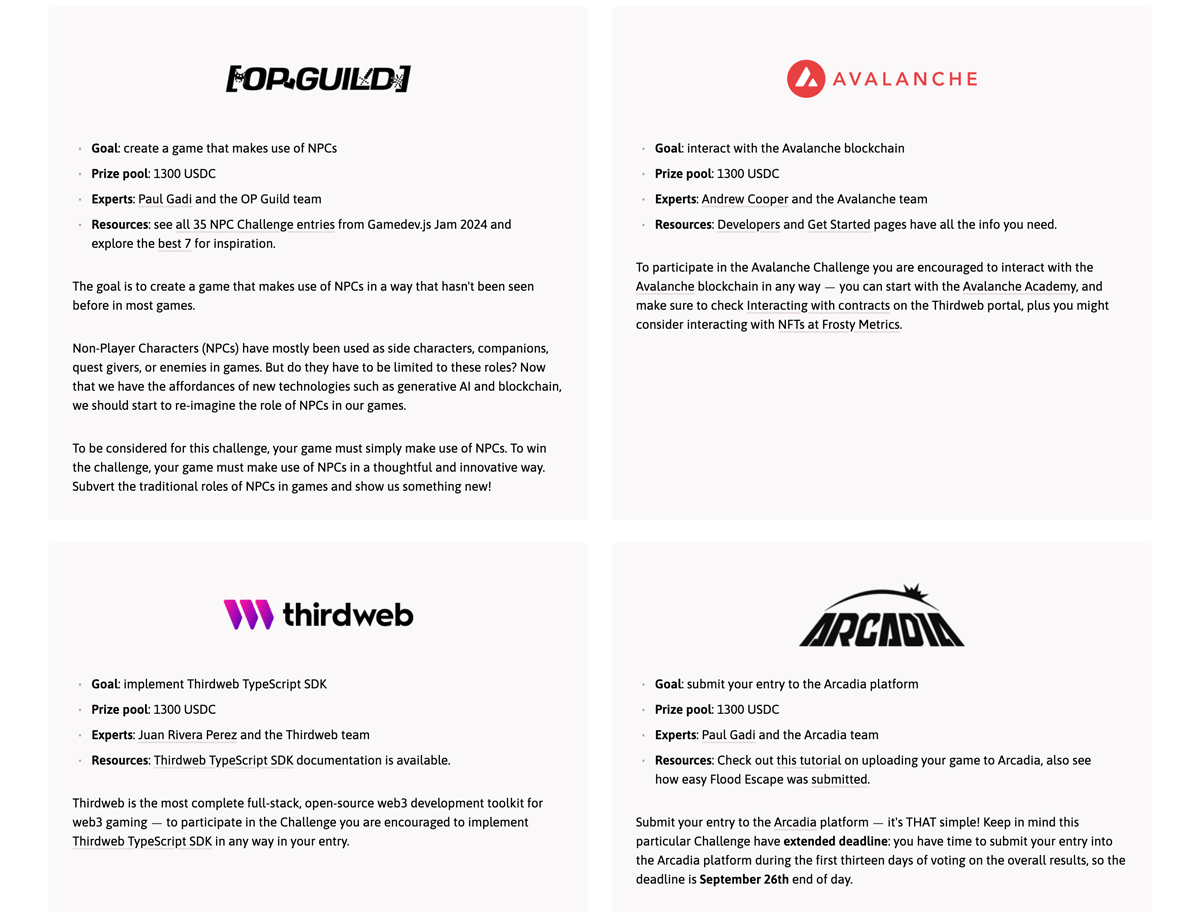 Decentralized challenges in js13kGames 2024